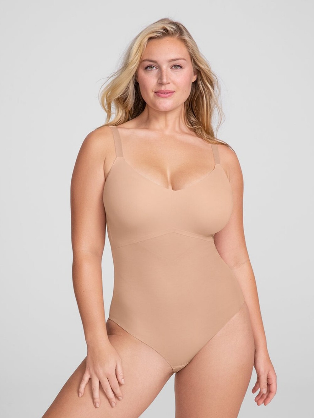 HONEYLOVE Cami Bodysuit Nude Sand Large Slimming Shapewear